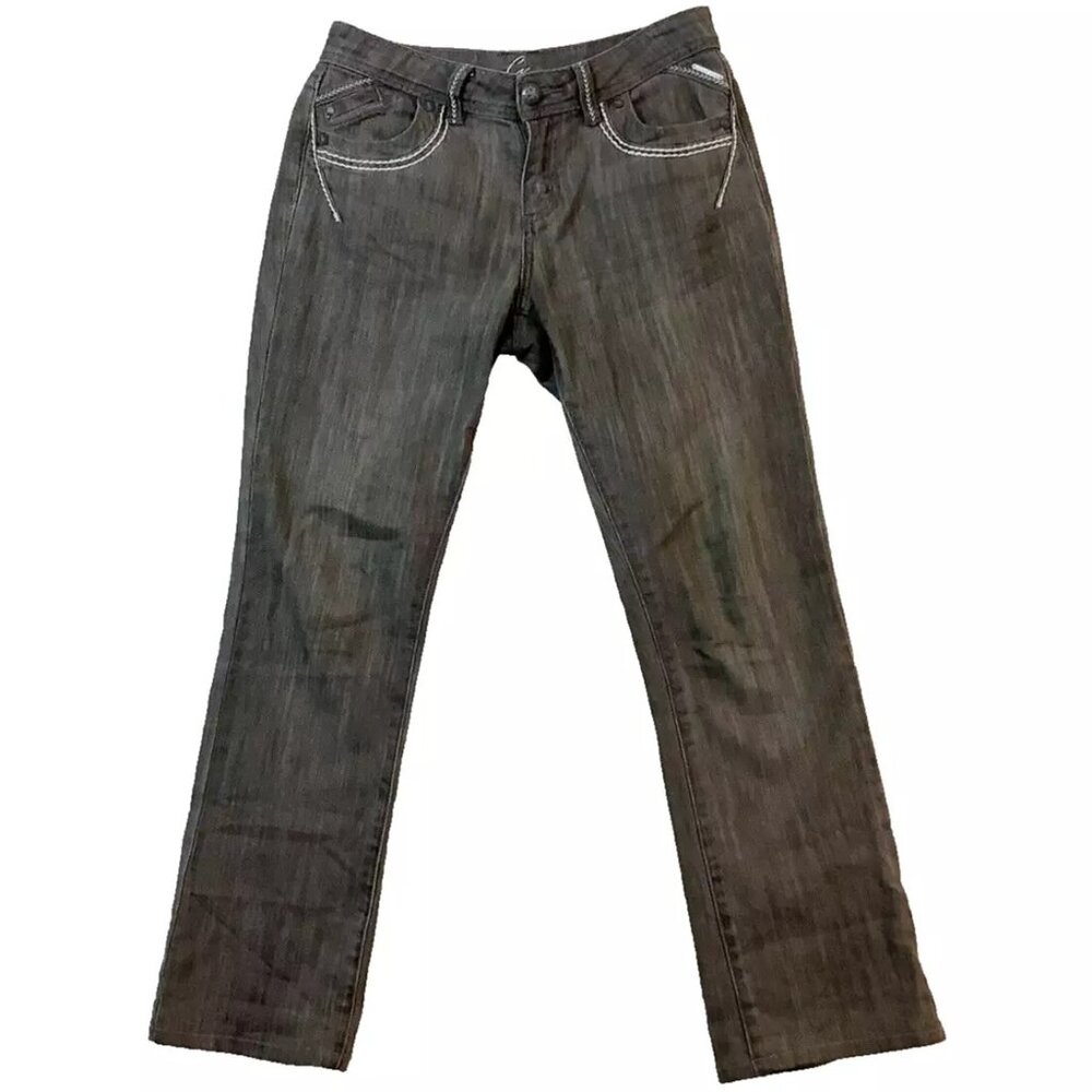 Cartise Jeans Pants Straight Leg High-Rise Stretch Gray Womens Size 6